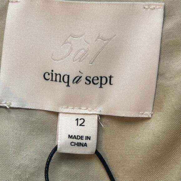 Cinq a Sept New trailing peonies maude beige white summer midi cotton dress 12 - Picture 7 of 11